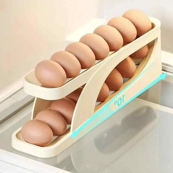 Automatically Rolling Egg Holder Container Display Rack